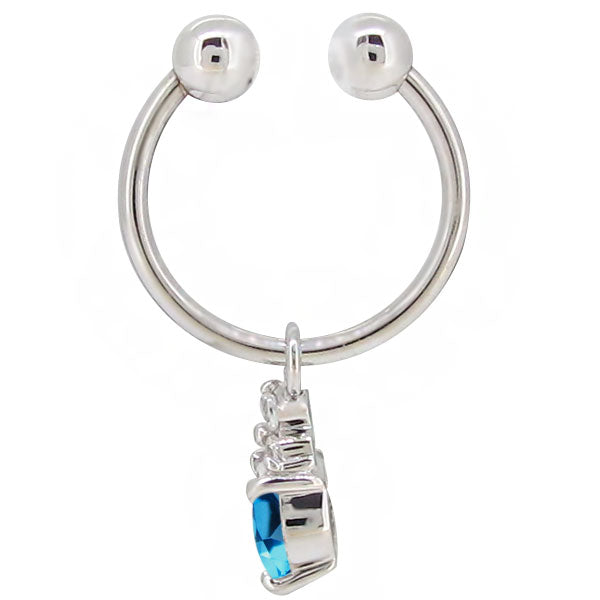 揺れる イヤーカフ レディース オーバル 大粒 フープイヤリング 選べる誕生石 Oval Hoop Earring 天然石 10金 18金 プラチナ チャーム 両耳用