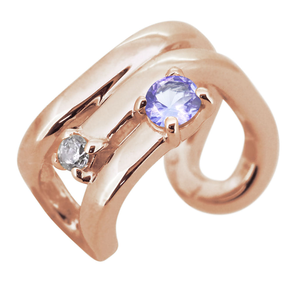 レディース シンプル 選べる誕生石 天然石 イヤーカフ 片耳 重ね付け イヤカフ 誕生石 10金 18金 プラチナ