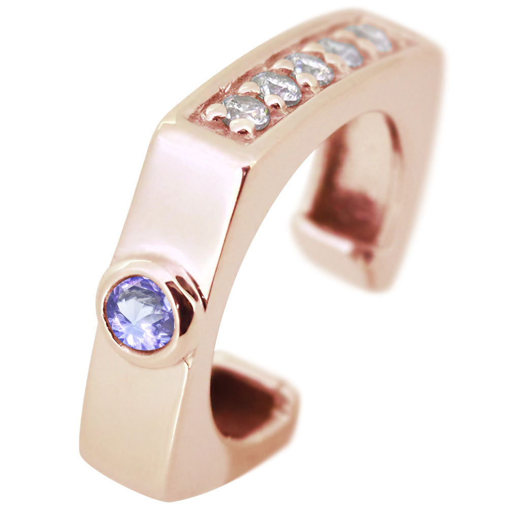 イヤーカフ 選べる誕生石 レディース リバーシブル 2way スクエア 片耳 天然石 k10 k18 pt900 sv925 ダイヤモンド