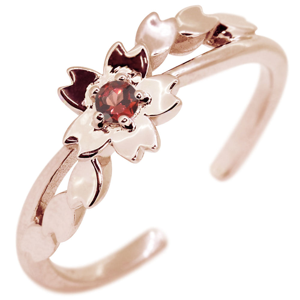 イヤーカフ レディース 桜 sakura 選べる誕生石 さくら 誕生石 天然石 片耳用 サクラ 10金 18金 プラチナ