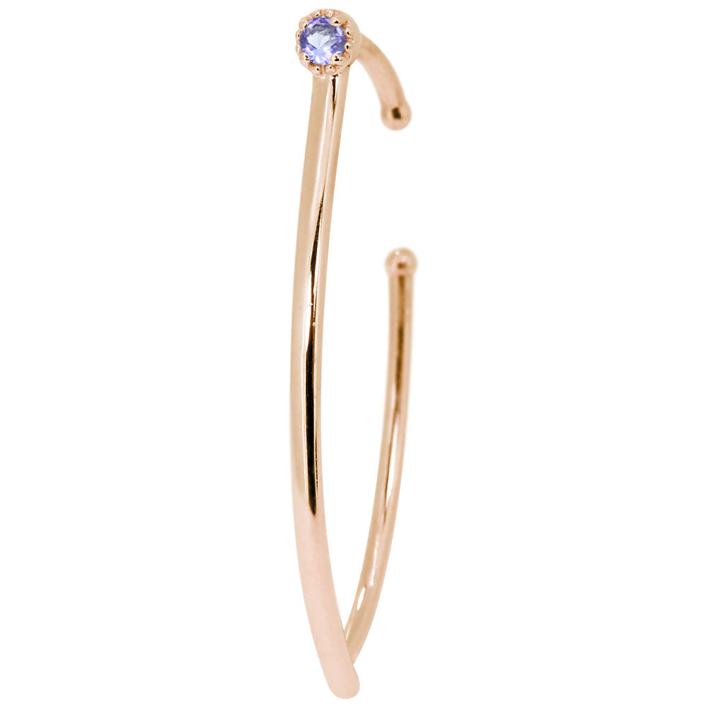 レディース バータイプ イヤーカフ 選べる誕生石 k10 k18 pt900 一粒 ストレート 天然石 片耳用 イヤカフ シンプル