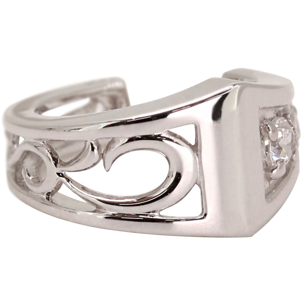 2way Eay Cuff イヤーカフ レディース 唐草 選べる誕生石 天然石 K10 K18 PT900 片耳 重ね付け イヤカフ 誕生石 リバーシブル アラベスク