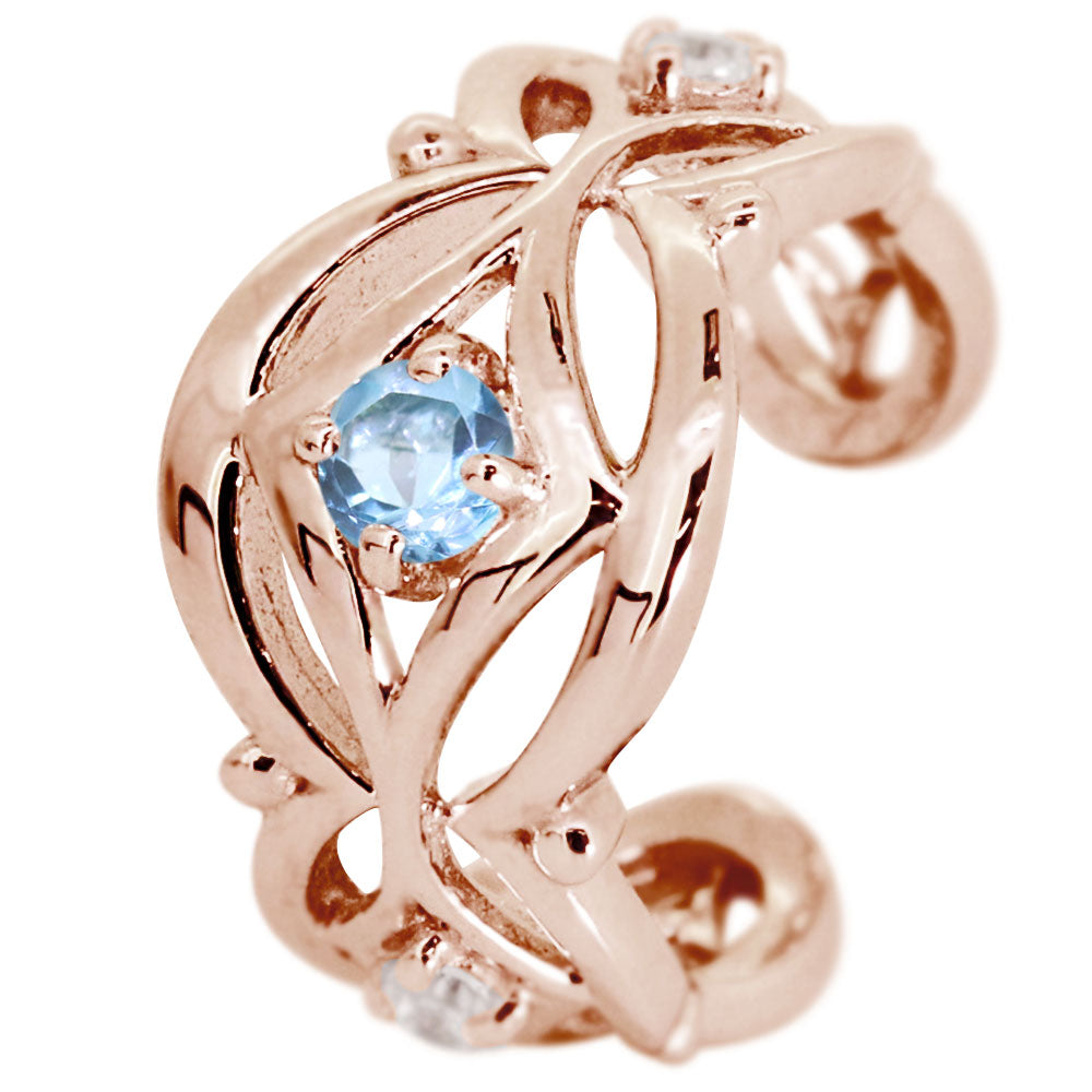 イヤカフ レディース ノンホールピアス ひし形 軟骨 女性 K10 K18 PT900 選べる誕生石 天然石 Ear Cuff 重ね付け イヤーカフ 菱形 片耳用