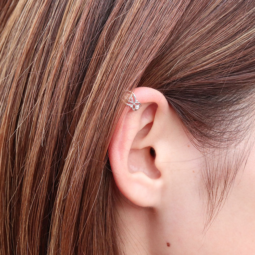 イヤカフ レディース ノンホールピアス ひし形 軟骨 女性 K10 K18 PT900 選べる誕生石 天然石 Ear Cuff 重ね付け イヤーカフ 菱形 片耳用