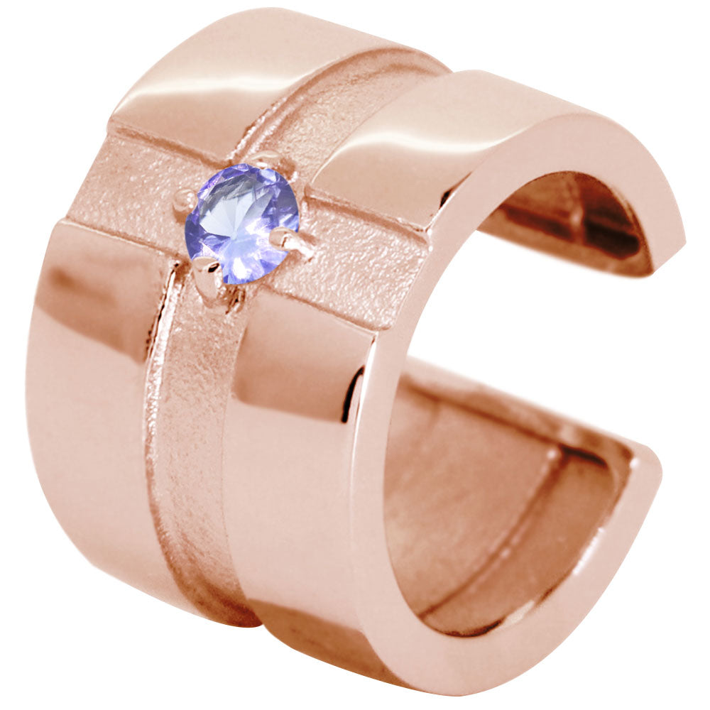 クロス イヤーカフ メンズ 十字架 選べる誕生石 お揃い ユニセックス イヤカフ 誕生石 k10 k18 pt900 軟骨 太め 天然石 ノンホールピアス 片耳用