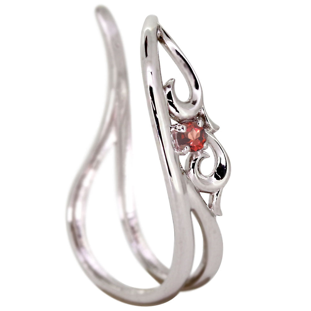 アラベスク 大ぶり Ear Cuff イヤーカフ レディース 一粒 選べる誕生石 天然石 K10 K18 PT900 SV925 唐草 2連 イヤリング 片耳用 earrings