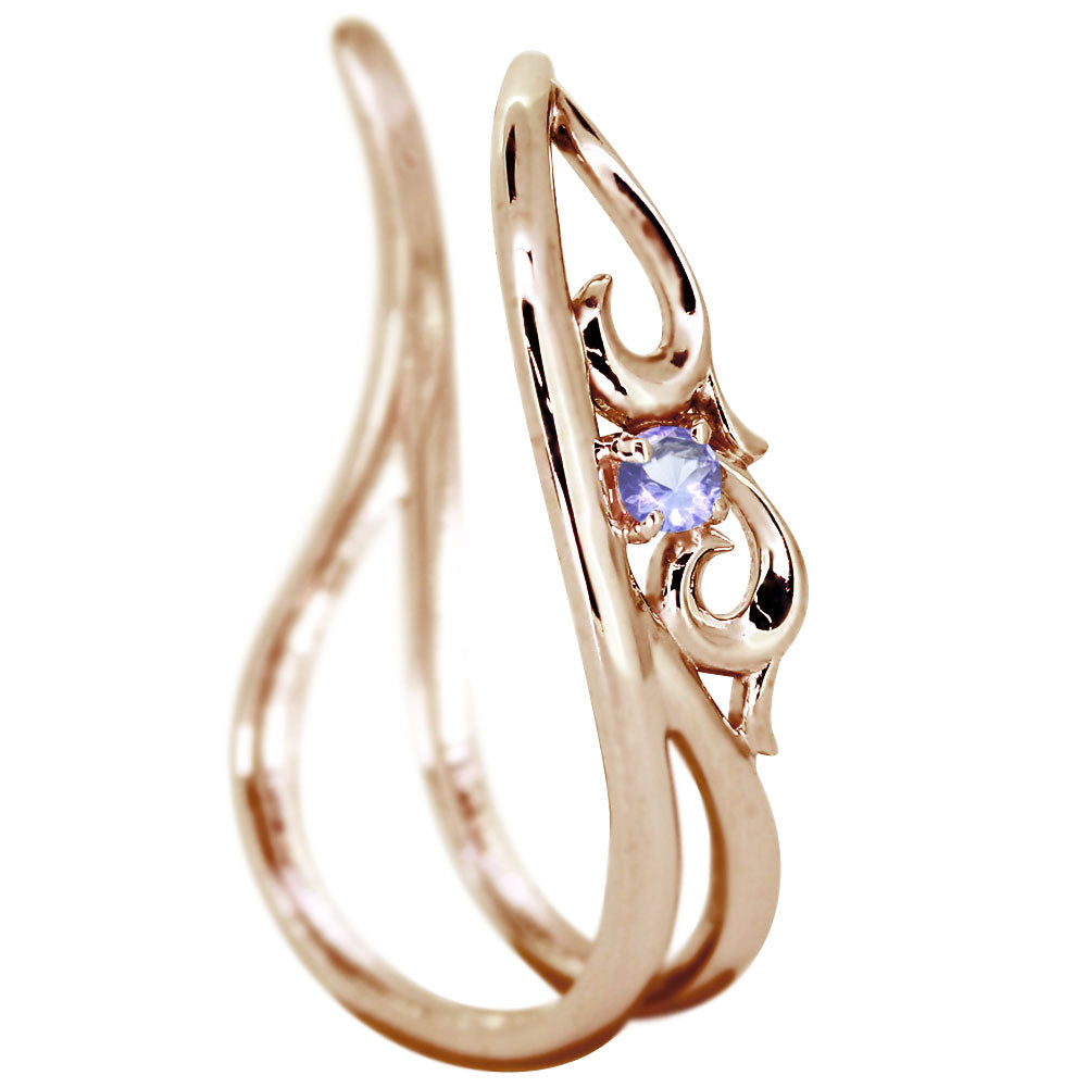 アラベスク 大ぶり Ear Cuff イヤーカフ レディース 一粒 選べる誕生石 天然石 K10 K18 PT900 SV925 唐草 2連 イヤリング 片耳用 earrings