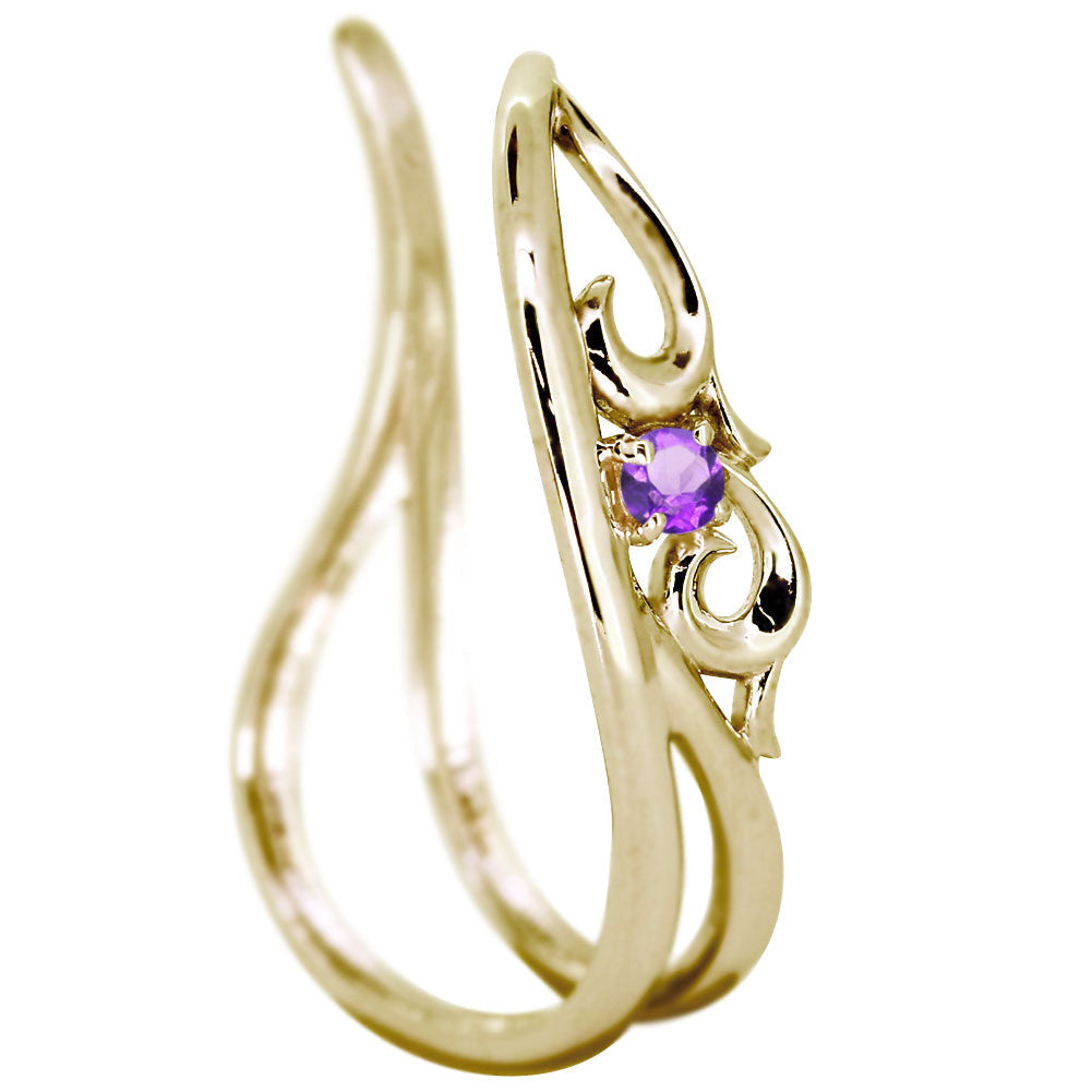 アラベスク 大ぶり Ear Cuff イヤーカフ レディース 一粒 選べる誕生石 天然石 K10 K18 PT900 SV925 唐草 2連 イヤリング 片耳用 earrings