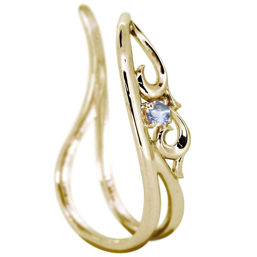 アラベスク 大ぶり Ear Cuff イヤーカフ レディース 一粒 選べる誕生石 天然石 K10 K18 PT900 SV925 唐草 2連 イヤリング 片耳用 earrings