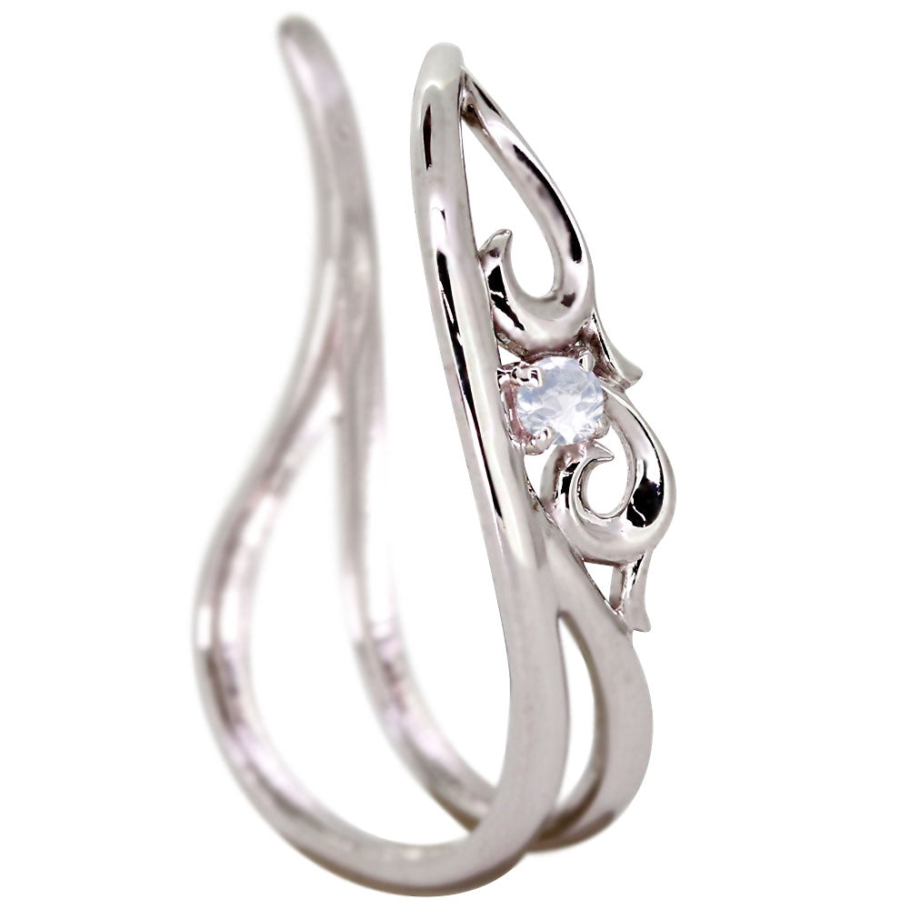 アラベスク 大ぶり Ear Cuff イヤーカフ レディース 一粒 選べる誕生石 天然石 K10 K18 PT900 SV925 唐草 2連 イヤリング 片耳用 earrings