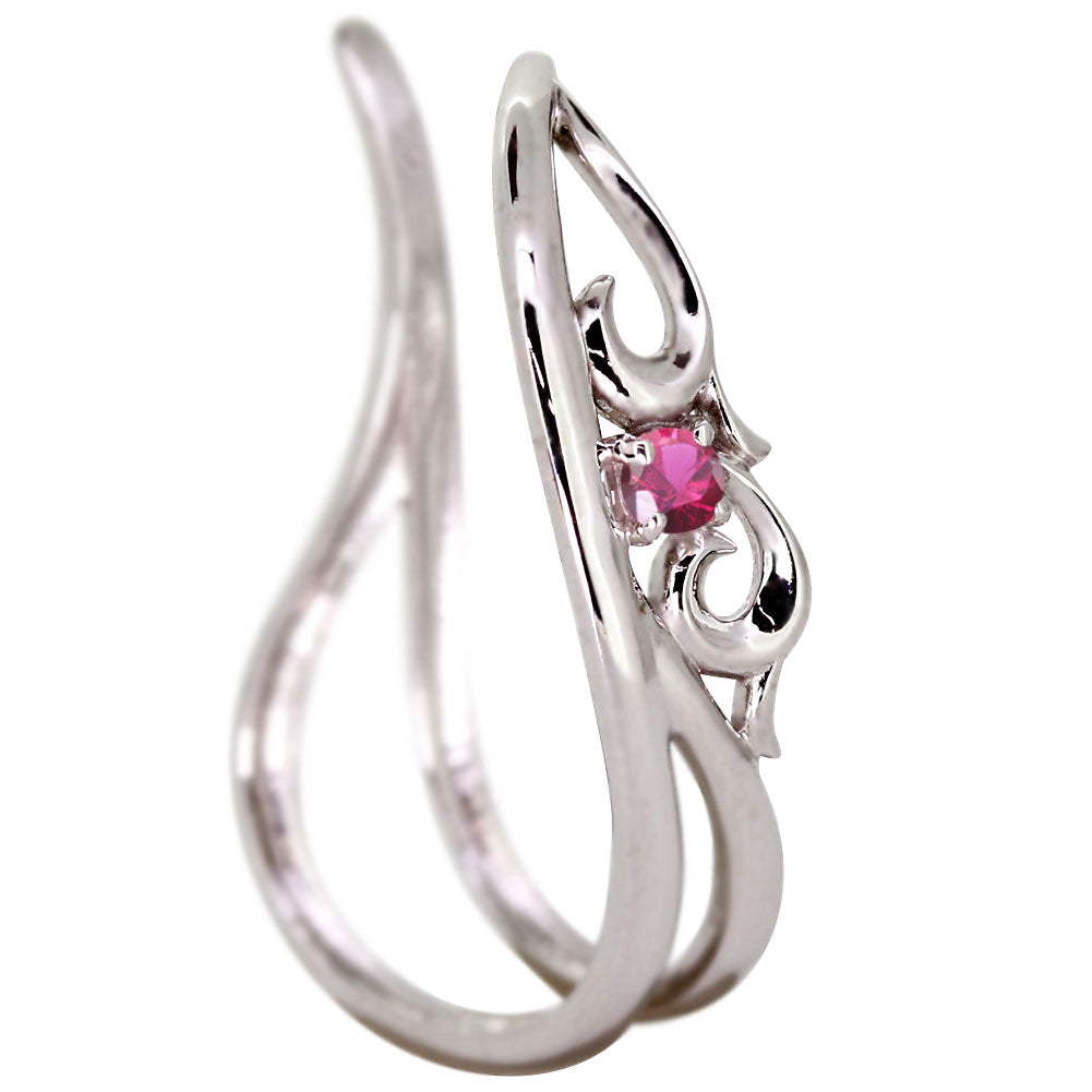 アラベスク 大ぶり Ear Cuff イヤーカフ レディース 一粒 選べる誕生石 天然石 K10 K18 PT900 SV925 唐草 2連 イヤリング 片耳用 earrings