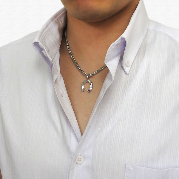 馬蹄 メンズ 喜平 ペンダントトップ 選べる誕生石 天然石 K10 K18 PT900 SV925 ホースシュー ペンダント mens horseshoe pendant top head