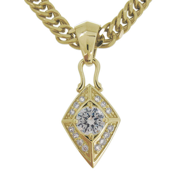喜平チェーン ペンダント メンズ ひし形 選べる誕生石 天然石 喜平用 mens pendant necklace rhombus 10金 18金 プラチナ シルバー ネックレス 菱形