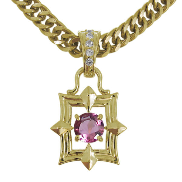 メンズ ペンダント 喜平チェーン スクエア 大粒 天然石 選べる誕生石 mens pendant necklace square diamond 四角 ネックレス K10 K18 PT900 SV925