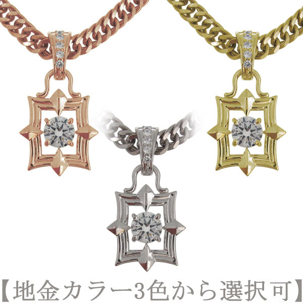 メンズ ペンダント 喜平チェーン スクエア 大粒 天然石 選べる誕生石 mens pendant necklace square diamond 四角 ネックレス K10 K18 PT900 SV925