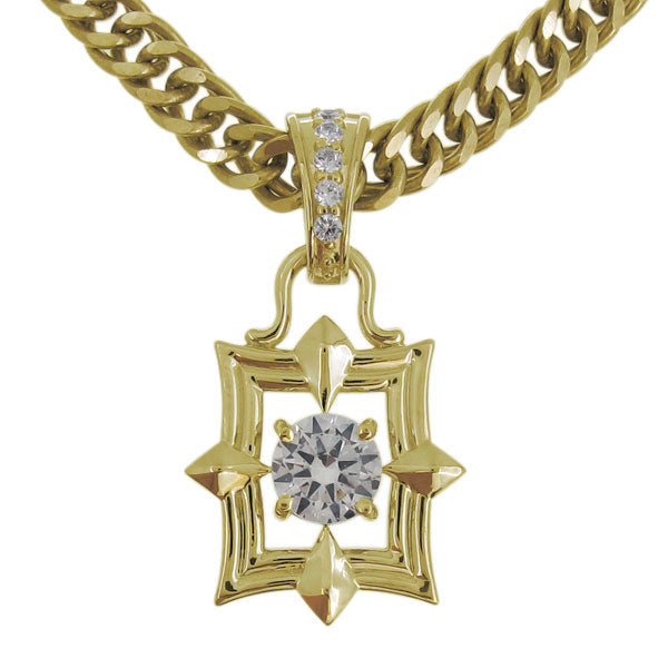メンズ ペンダント 喜平チェーン スクエア 大粒 天然石 選べる誕生石 mens pendant necklace square diamond 四角 ネックレス K10 K18 PT900 SV925