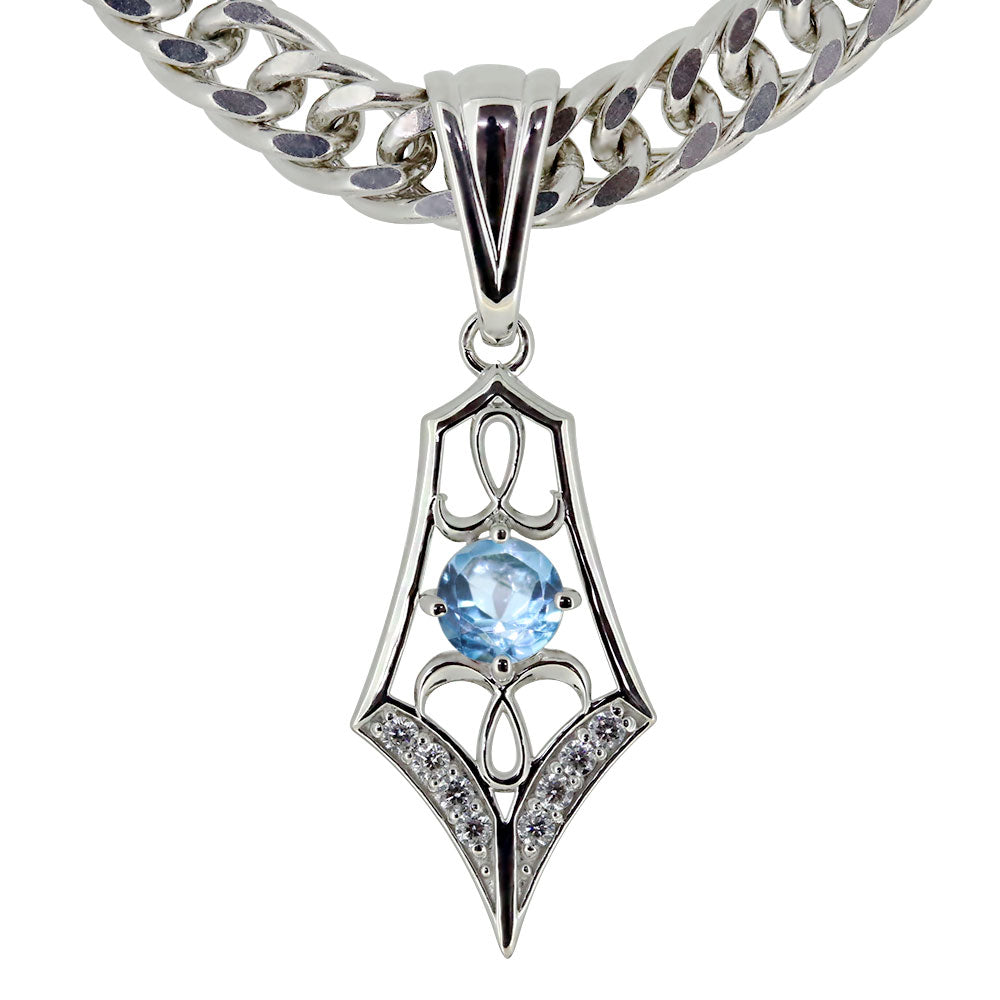 メンズ ペンダント キヘイ 50g用 10金 18金 プラチナ シルバー 選べる誕生石 大粒 天然石 Pendant Rhinestone 喜平チェーン ネックレス ラインストーン ダイヤモンド