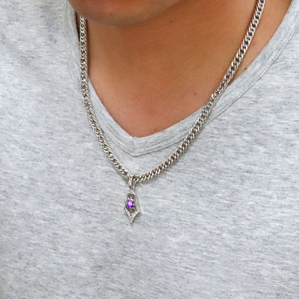 メンズ ペンダントトップ キヘイ 50g用 10金 18金 プラチナ シルバー 選べる誕生石 大粒 天然石 Pendant top Rhinestone 喜平 ペンダント ラインストーン ダイヤモンド