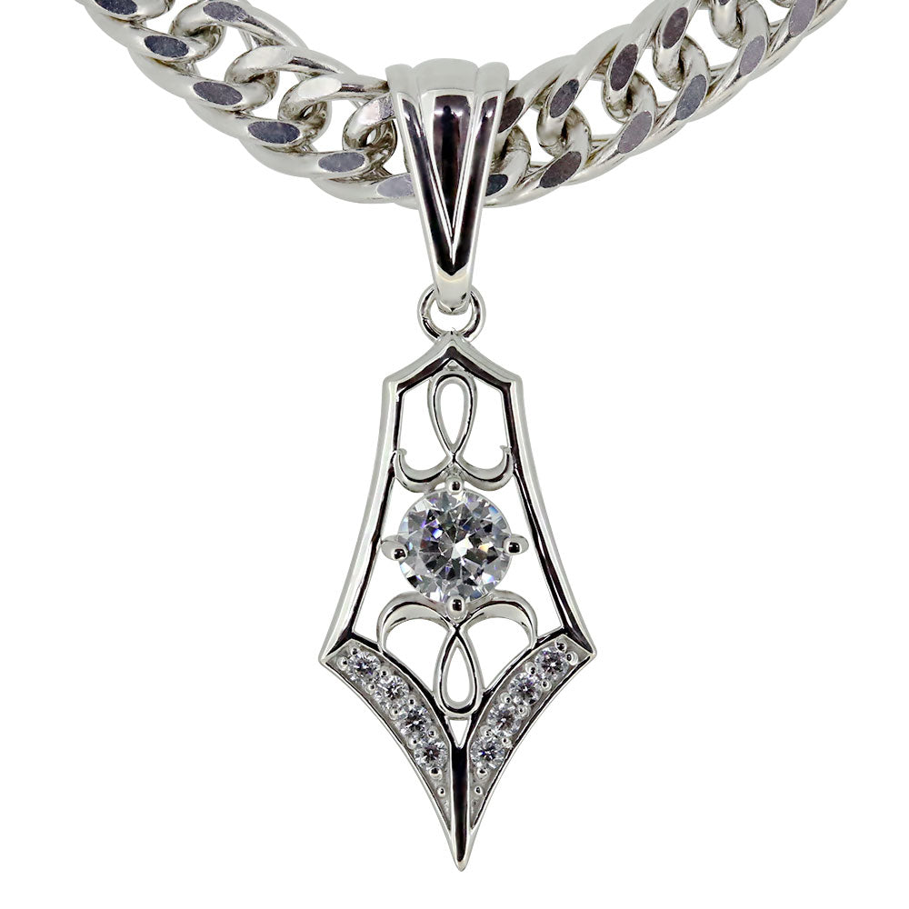 メンズ ペンダント キヘイ 50g用 10金 18金 プラチナ シルバー 選べる誕生石 大粒 天然石 Pendant Rhinestone 喜平チェーン ネックレス ラインストーン ダイヤモンド