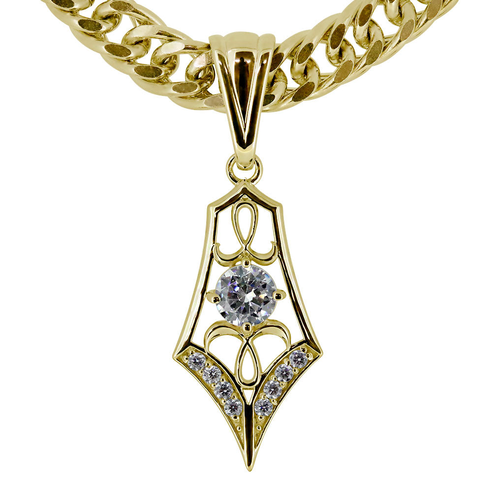 メンズ ペンダント キヘイ 50g用 10金 18金 プラチナ シルバー 選べる誕生石 大粒 天然石 Pendant Rhinestone 喜平チェーン ネックレス ラインストーン ダイヤモンド