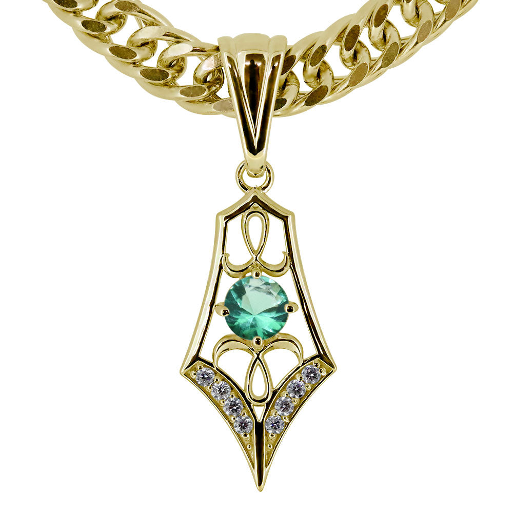 メンズ ペンダント キヘイ 50g用 10金 18金 プラチナ シルバー 選べる誕生石 大粒 天然石 Pendant Rhinestone 喜平チェーン ネックレス ラインストーン ダイヤモンド