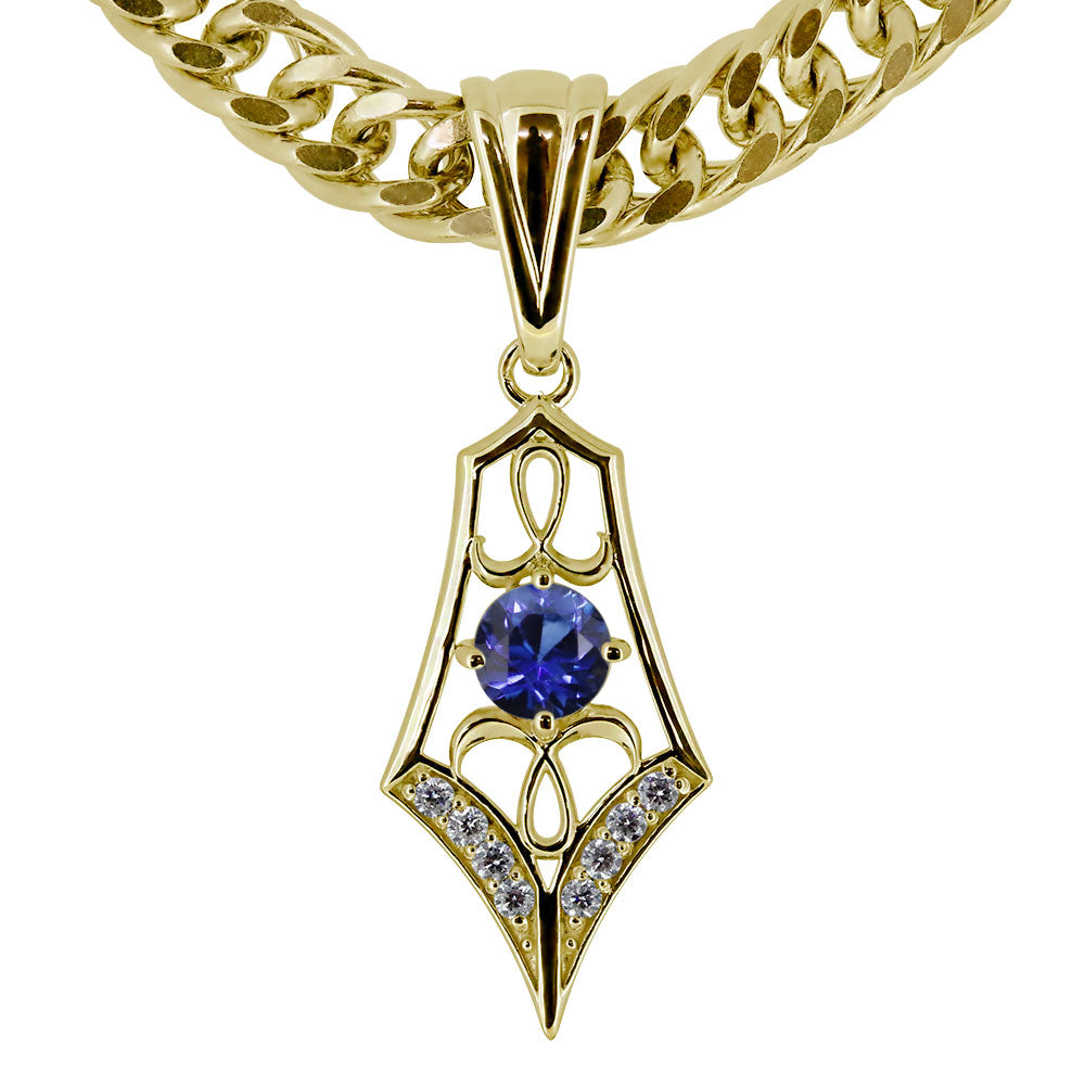 メンズ ペンダント キヘイ 50g用 10金 18金 プラチナ シルバー 選べる誕生石 大粒 天然石 Pendant Rhinestone 喜平チェーン ネックレス ラインストーン ダイヤモンド