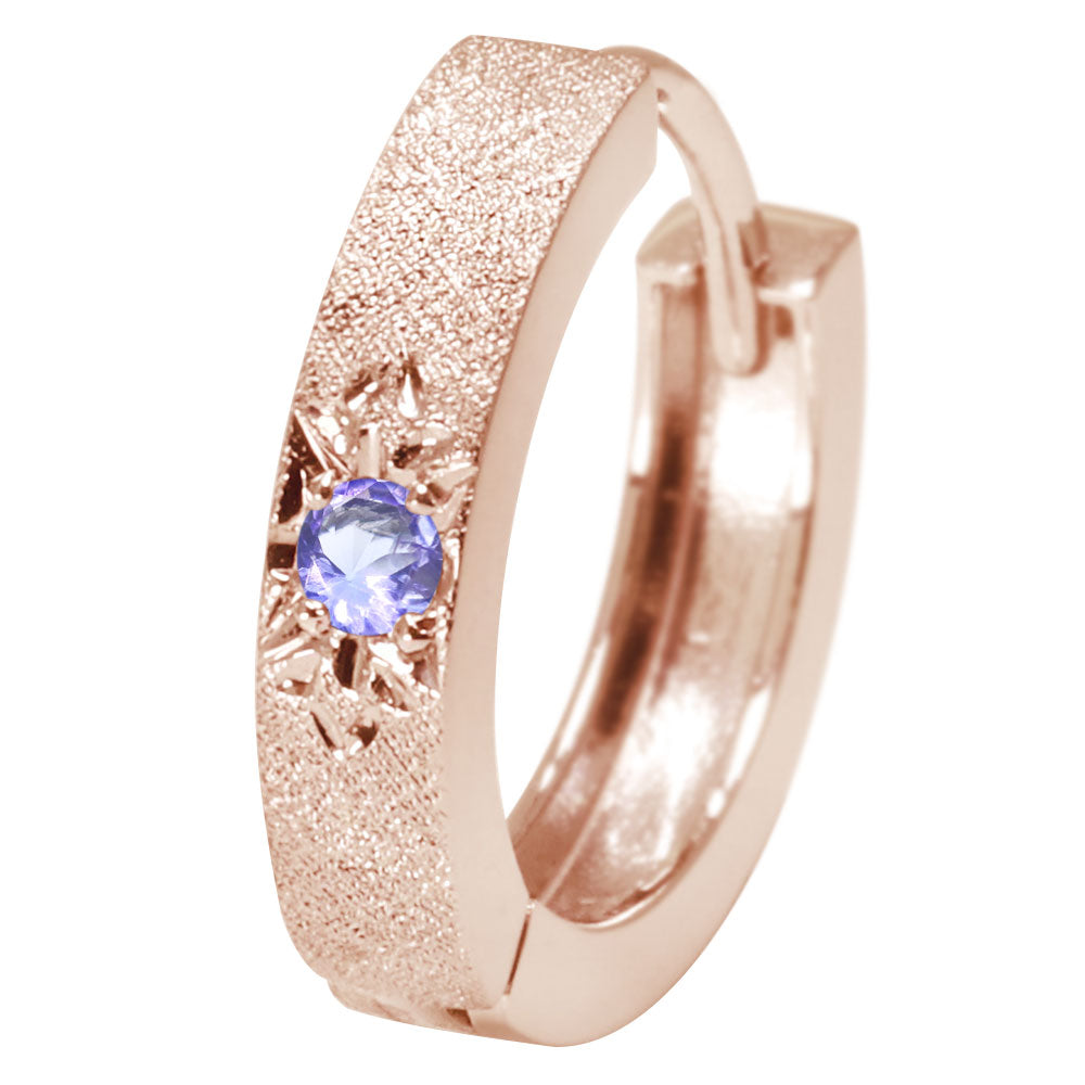 フープピアス メンズ 10金 18金 プラチナ シルバ 選べる誕生石 あらし 中折れ式 天然石 洋彫り 片耳 ピアス 彫り 誕生石