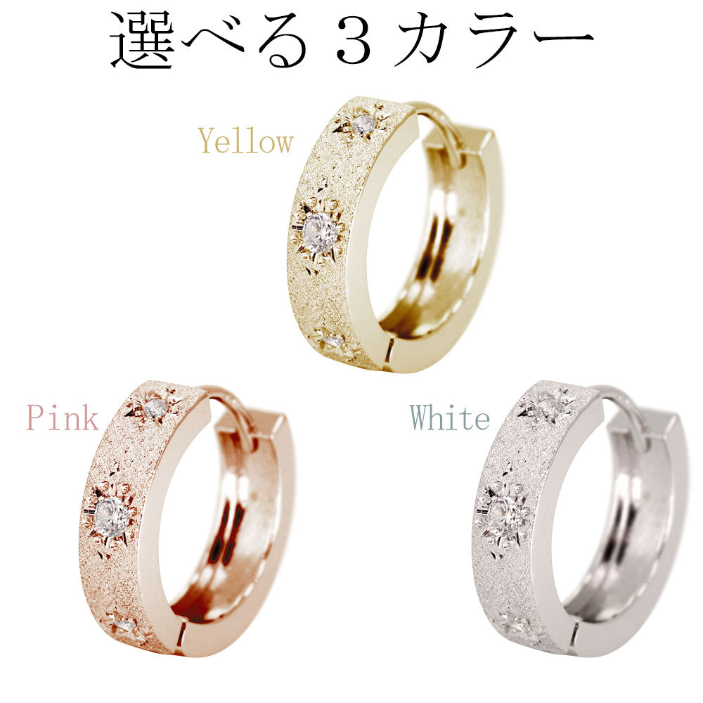 フープピアス メンズ ピアス 選べる誕生石 中折れ フープ 洋彫り 片耳 キャッチレス 彫り 天然石 k10 k18 pt900 sv925