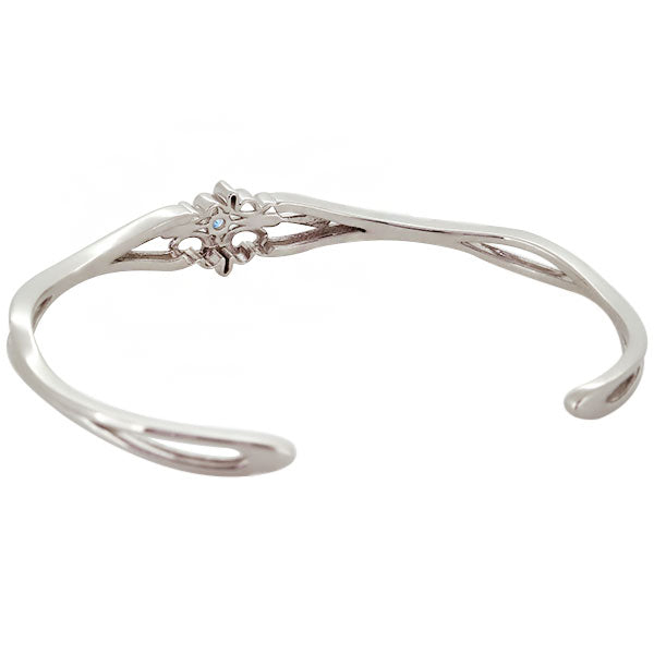 クロス バングル メンズ 透かし 十字架 選べる誕生石 一粒 天然石 Mens Bangle Cross Birthstone 細め メンズブレス 10金 18金 プラチナ シルバー