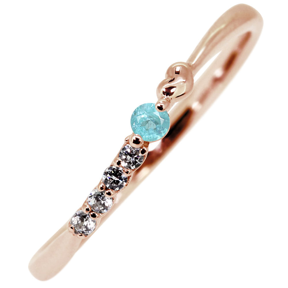 レディース リング ピンキーリング 指輪 ハート 選べる誕生石 一粒 ひねり 細め k10 k18 pt900 ダイヤモンド ラインストーン (品番 mr-0087)