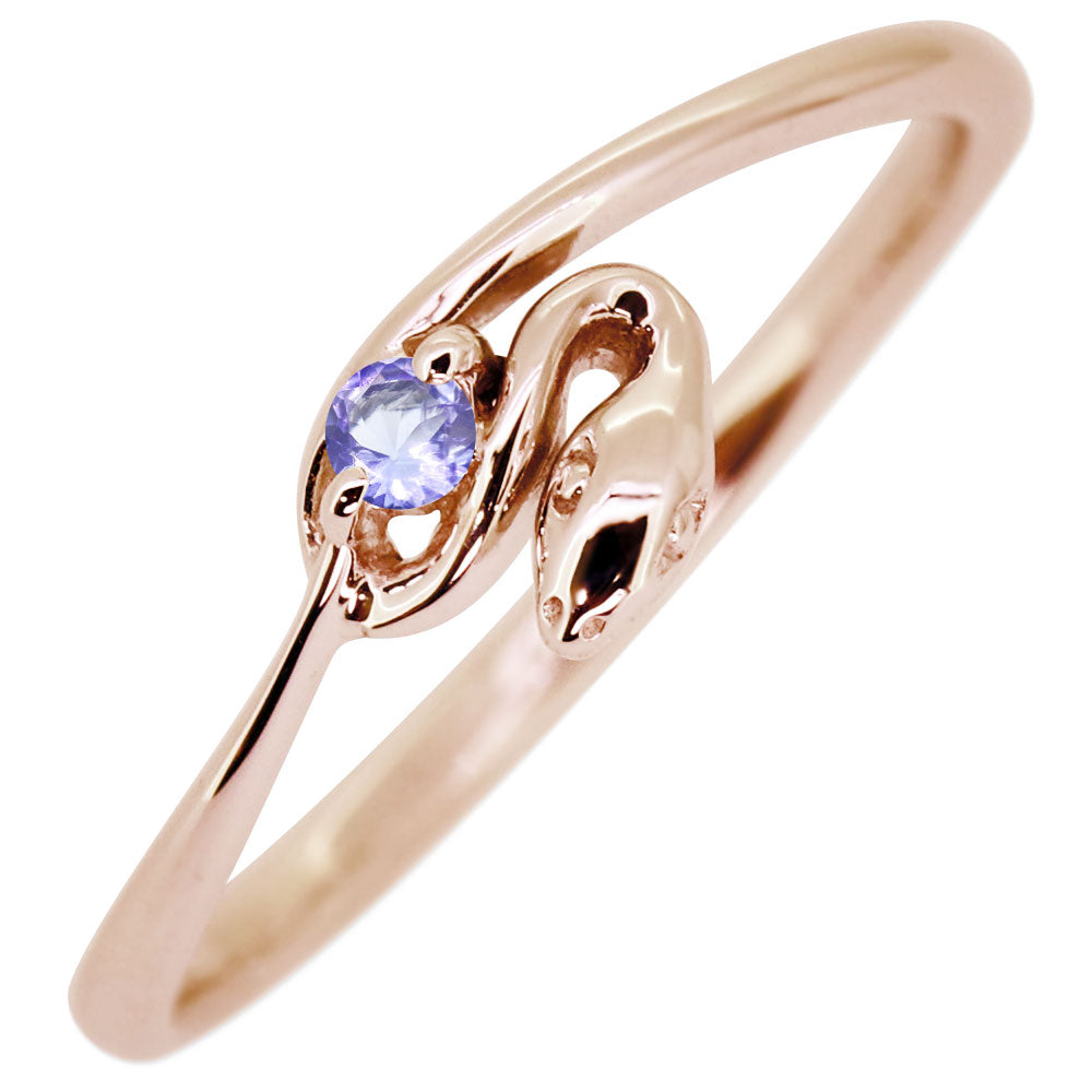 リング ピンキーリング ヘビ 蛇 指輪 レディース 一粒 誕生石 k10 k18 pt900 SV925 スネークリング ひねり 天然石 へび スネーク ファランジリング(品番 mr-0110)