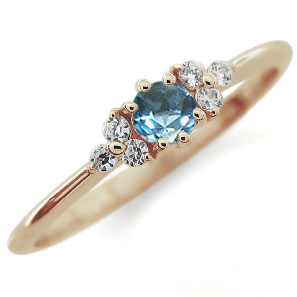 誕生石 ピンキーリング K18 シンプル 指輪 天然石 細身 華奢 レディース 10K 18K Pt900 ファランジ ピンキー リング 選べる誕生石 (品番 mr-0234)