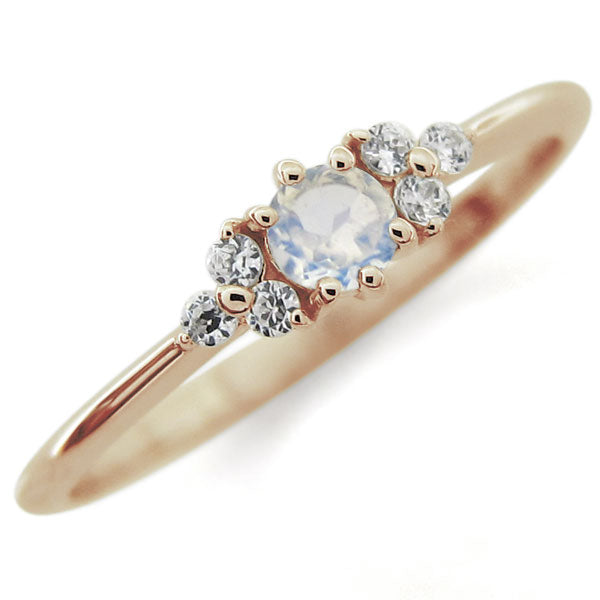 誕生石 ピンキーリング K18 シンプル 指輪 天然石 細身 華奢 レディース 10K 18K Pt900 ファランジ ピンキー リング 選べる誕生石 (品番 mr-0234)