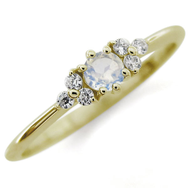 誕生石 ピンキーリング K18 シンプル 指輪 天然石 細身 華奢 レディース 10K 18K Pt900 ファランジ ピンキー リング 選べる誕生石 (品番 mr-0234)