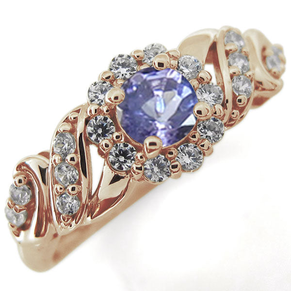 取り巻き ダイヤモンド リング アンティーク ツイストデザイン 指輪 ゴージャス K10 K18 Pt900 選べる誕生石 天然石 レディースリング (品番 mr-0237)