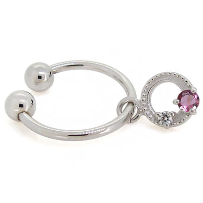 イヤーカフ レディース フープイヤリング 揺れる 月 星 選べる誕生石 Charm Hoop Earring 両耳用 天然石 k10 k18 pt900 moon star birthstone