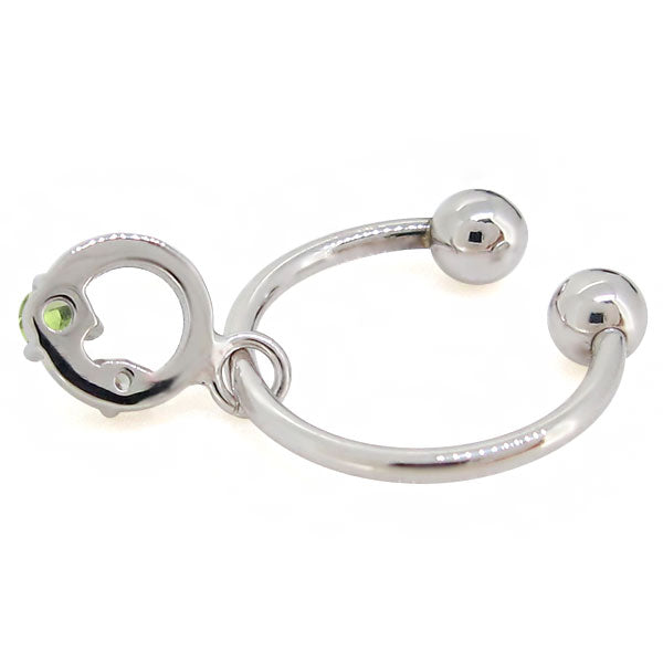 イヤーカフ レディース フープイヤリング 揺れる 月 星 選べる誕生石 Charm Hoop Earring 両耳用 天然石 k10 k18 pt900 moon star birthstone