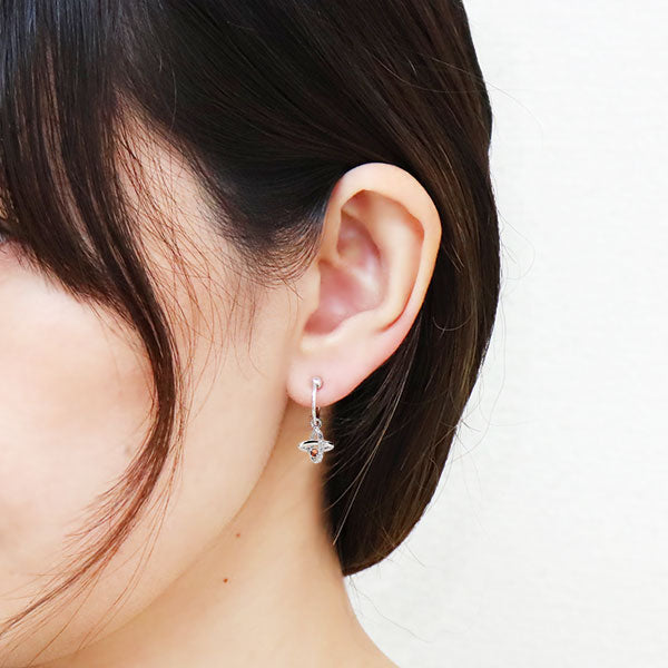 レディース イヤーカフ 揺れる チャーム 星 宇宙 Ear Cuff 選べる誕生石 10金 18金 プラチナ 天然石 フープイヤリング Hoop Earring 両耳