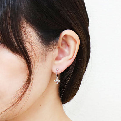 レディース イヤーカフ 揺れる チャーム 星 宇宙 Ear Cuff 選べる誕生石 10金 18金 プラチナ 天然石 フープイヤリング Hoop Earring 両耳