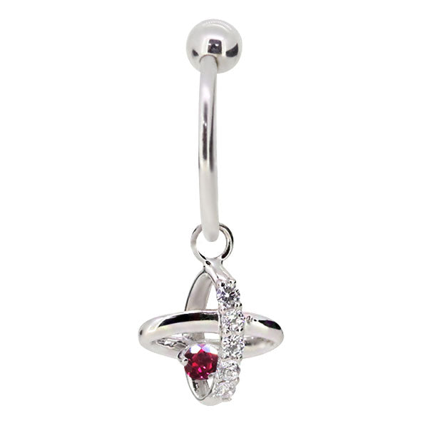 レディース イヤーカフ 揺れる チャーム 星 宇宙 Ear Cuff 選べる誕生石 10金 18金 プラチナ 天然石 フープイヤリング Hoop Earring 両耳