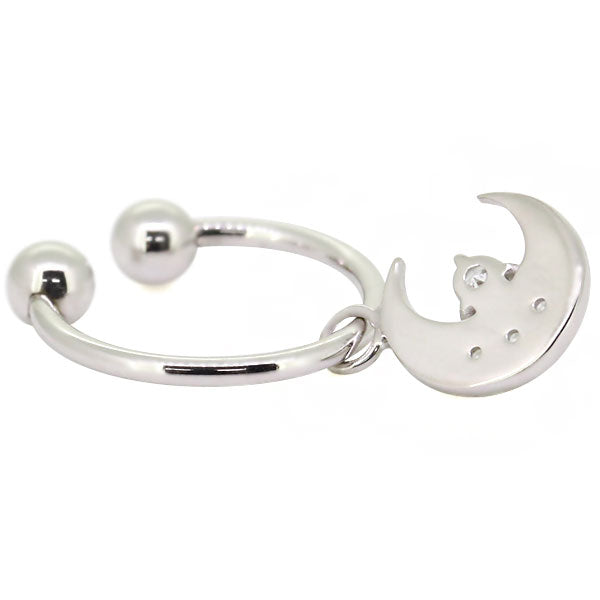 イヤーカフ レディース 揺れる 月 イヤリング 選べる誕生石 Ear Cuff 両耳用 K10 K18 PT900 天然石 Moom Hoop Earring 三日月 フープイヤリング