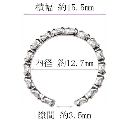イヤカフ レディース エタニティ 選べる誕生石 ノンホールピアス 天然石 k10 k18 pt900 片耳 重ね付け イヤーカフ 誕生石