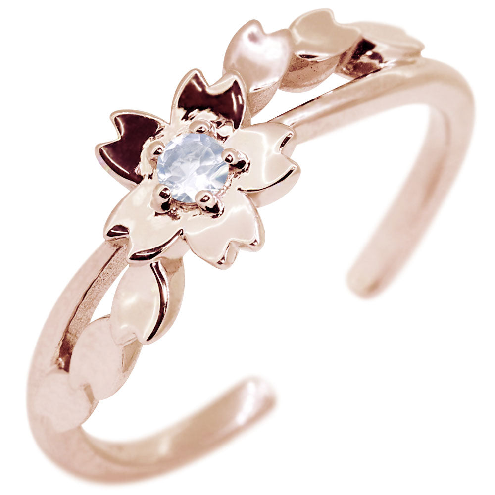 イヤーカフ レディース 桜 sakura 選べる誕生石 さくら 誕生石 天然石 片耳用 サクラ 10金 18金 プラチナ