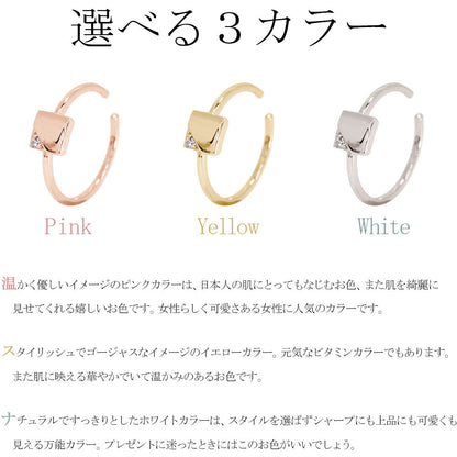 レディース イヤーカフ 四角形 幾何学 選べる誕生石 10金 18金 プラチナ ノンホールピアス 重ね付け 天然石 一粒 シンプル 細身 片耳用