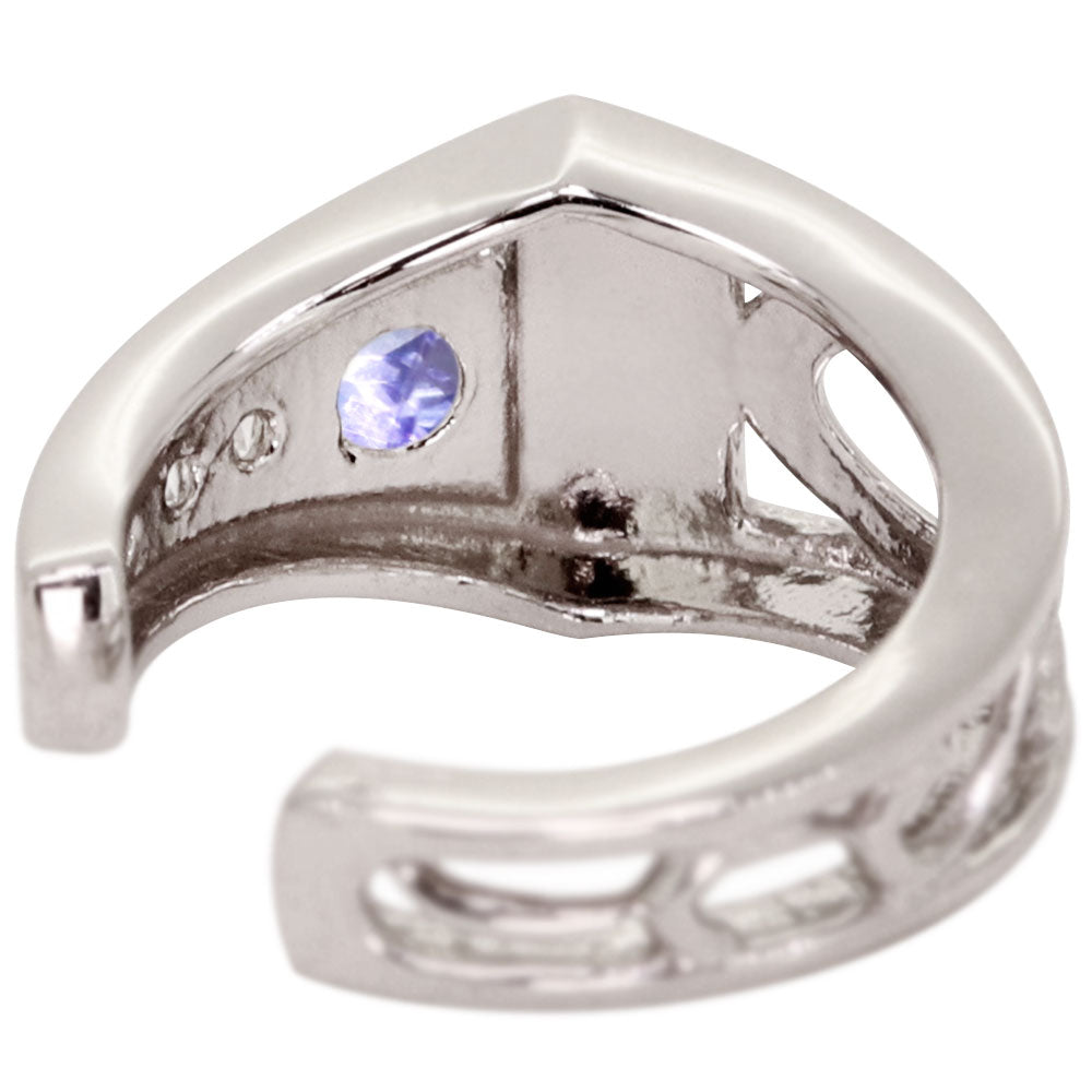 2way Eay Cuff イヤーカフ レディース 唐草 選べる誕生石 天然石 K10 K18 PT900 片耳 重ね付け イヤカフ 誕生石 リバーシブル アラベスク