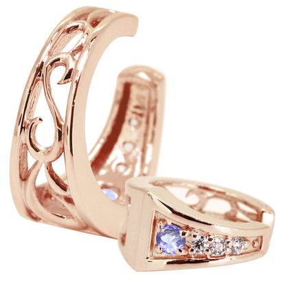 2way Eay Cuff イヤーカフ レディース 唐草 選べる誕生石 天然石 K10 K18 PT900 片耳 重ね付け イヤカフ 誕生石 リバーシブル アラベスク