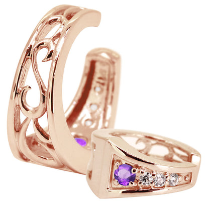 2way Eay Cuff イヤーカフ レディース 唐草 選べる誕生石 天然石 K10 K18 PT900 片耳 重ね付け イヤカフ 誕生石 リバーシブル アラベスク