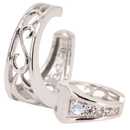 2way Eay Cuff イヤーカフ レディース 唐草 選べる誕生石 天然石 K10 K18 PT900 片耳 重ね付け イヤカフ 誕生石 リバーシブル アラベスク