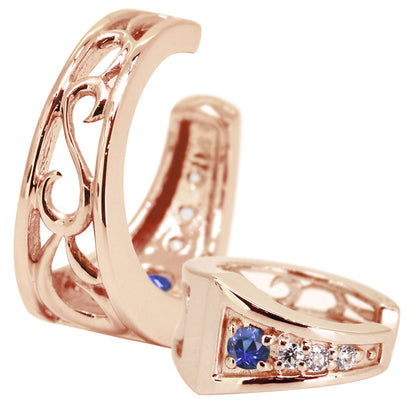 2way Eay Cuff イヤーカフ レディース 唐草 選べる誕生石 天然石 K10 K18 PT900 片耳 重ね付け イヤカフ 誕生石 リバーシブル アラベスク