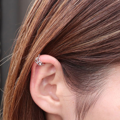 イヤカフ レディース ノンホールピアス ひし形 軟骨 女性 K10 K18 PT900 選べる誕生石 天然石 Ear Cuff 重ね付け イヤーカフ 菱形 片耳用